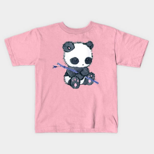 Adorable Panda Bear Kids T-Shirt by madmonkey